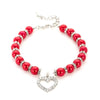 Pearl Pet Collar, Red, Medium - Cat & Dog Jewellery