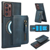 For Samsung Galaxy Note20 Ultra Zipper Wallet Split MagSafe Leather Back Phone Case(Blue)