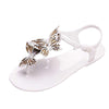 Peep Toe Jelly Butterfly Flip Flops Summer, Shoe Size:38(White)
