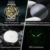 OLEVS 9947 Men Multifunctional Hollow Waterproof Quartz Watch(Black)