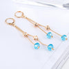 Personality Sweet Fairy Qualities Fashion Long Tassel Crystal Earrings(Blue)