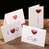 3D Heart Valentine Day Greeting Card Blessings Messages Cards with Envelopes, Spec: I Heart U