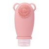 100ml Travel Cleaning Lotion Dispenser Bottle With Washing Brush Cosmetic Shampoo Storage Bottle(Pink)