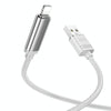 hoco U127 1.2m USB to 8 Pin Charging Data Cable with Visible Power Level(Silver Grey)