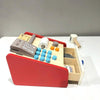 Children Wooden Simulation Cash Register Supermarket Credit Card Machine Pretend Play Toy(White)