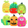 Vegetable Fruit Series Cartoon Plush Kids Backpack Children School Bags(Pumpkin)