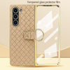 For Samsung Galaxy Z Fold6 VIETAO Woven Leather Metal Ring Phone Case(Orange)