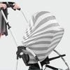 Multifunctional Cotton Nursing Towel Safety Seat Cushion Stroller Cover(Brown and White Wavy Stripes)