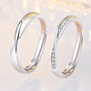2 PCS Q38 Couples Mobius Twist Open Adjustable Ring For Womens