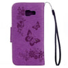 For Galaxy A3 (2017) / A320 Butterflies Embossing Horizontal Flip Leather Case with Holder & Card Slots & Wallet & Lanyard (Purple)