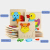 5 PCS Wooden Cartoon Animal Puzzle Early Education Small Jigsaw Puzzle Building Block Toy For Children(Duck)