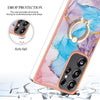 For Samsung Galaxy S25 Ultra 5G Electroplating Pattern IMD TPU Shockproof Case with Rhinestone Ring Holder(Milky Way Blue Marble)