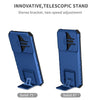 For Samsung Galaxy S25+ 5G Stereoscopic Holder Sliding Camshield Phone Case(Blue)