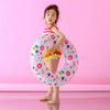 Ice Cream Pattern Inflatable Swimming Ring Thickening Water Ring Lifesaving Ring Suitable for Adults, Size: 90cm (Pink)
