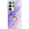 For Samsung Galaxy S25 Ultra 5G Electroplated Marble Texture Ring Holder Phone Case(Purple S3)