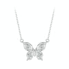 S925 Sterling Silver Platinum-plated Rose Butterfly Necklace Clavicle Jewelry(BSN396)