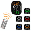 13-Inch LED Acrylic Electronic Clock Large-Screen Square Wall Clock With Timing Temperature Humidity(6632 White Blue)