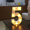 Digit 5 Shape Decoration Light, Dry Battery Powered Warm White Standing Hanging Holiday Light