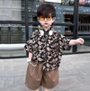 Boys Floral Shirt + Shorts Pants Set Summer Thin Children Short-sleeved Shirt, Size: 120cm