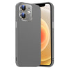 For iPhone 12 Nano Lens Cover Liquid Silicone Phone Case(Titanium Gray)
