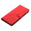 For Samsung Galaxy A42 5G Triangles Embossed Leather Phone Case(Red)