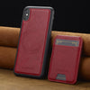 For iPhone XS / X LC.IMEEKE L3 Series Detachable RFID Card Bag Magsafe Phone Case(Red)