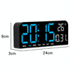 LED Screen Digital Display Desktop Alarm Clock Multifunctional Decoration Wall Clock(Blue)