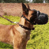 Leather Dog Muzzle, Anti-Bark, Breathable, Black (35-50cm)