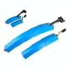 Bicycle Telescopic Folding Mudguard  27.5 Inch Extended Water Retaining LED Taillight(Blue)