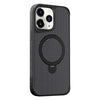 For iPhone 11 Pro Max Carbon Fiber Texture 360 MagSafe Holder Phone Case(Black)