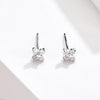 Sterling Silver Zircon Earrings Flower Earrings Girl Jewelry
