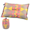 Portable Ethnic Style Automatic Inflatable Pillows Outdoor Camping Tent Camping Equipment Car Travel Pillows(Red Yellow Printing)