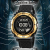 SKMEI 2099 Multifunctional Men Outdoor 50M Waterproof Luminous Digital Wrist Watch(Black Gold)