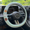 Round Style Car Universal Cartoon Pattern Plush Warm Anti-skid Steering Wheel Cover, Diameter: 38cm (Grey)