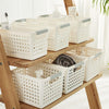 Plastic Storage Basket Desktop Sundry Organizer Frame Toys Kitchen Snacks Storage Box, Style: Deep Medium Pink