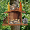 Wooden Squirrel & Chipmunk Feeder with Tray & Cob Holder