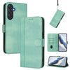 For Samsung Galaxy M55 5G / C55 5G Line Splicing Buckle Retro Leather Phone Case(Mint Green)
