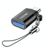 Yesido GS07 Micro USB to USB 2.0 OTG Mini Connector Adapter with Keychain(Black)