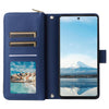For Samsung Galaxy A23 5G Nine-card Slots Zipper Wallet Bag Leather Phone Case(Blue)