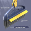 Hard Bristle Crevice  Brush Long Handle Floor Brush Wiper,Style: 3-section Rod(Deep Blue)