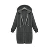 Women Hooded Long Sleeved Sweater In The Long Coat, Size:XXL(Dark Grey)