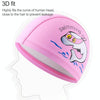 Children Swimming Cap PU Printed Cute Dolphin Pattern Elastic Swimming Cap(Silver Grey)