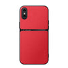 For iPhone X / XS Litchi Leather Magnetic Full Coverage Shockproof Phone Case(Red)