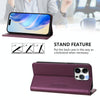 For iPhone 14 Pro RC01 Dual-Folded Magnetic Suction RFID Leather Phone Case(Violet)
