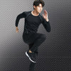 3pcs / Set Men Gym Running Clothes Set Long-Sleeved Quick-Drying Sports Suit, Size: XXXL(Elite)