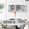 LCD Multifunctional Living Room Wall Clock Electronic Clock With Date/Temperature/Humidity Display(White)