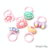 50 PCS Children Cute Cartoon Resin Flower Animal Heart Bow-knot Ring, Frosted Surface