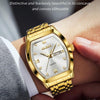 OLEVS 5528 Men Business Dual Calendar Wine Barrel Waterproof Quartz Watch(White + Gold)