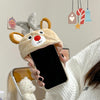 For iPhone 12 Pro Reindeer Hat Plush Full Coverage Phone Case