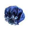 TJM-443A Double-Layer Satin Big Lace Night Hat Round Hat Chemotherapy Hat, Size: One Size Adjustable(Royel Blue)